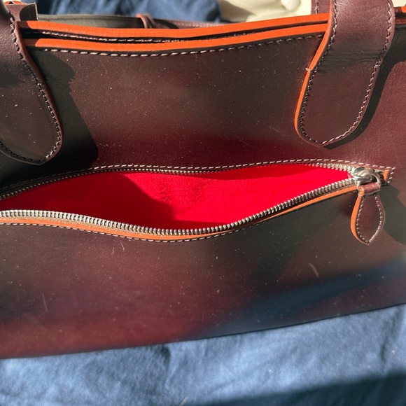 Dooney & Bourke Alto Large Tassel Bag Brown Italian Leather Vintage (Large Tote) - Picture 8 of 16